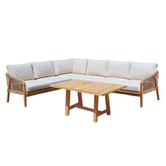 Set Rimini familiar + taburete + sillas Rimini color natural - RIMFAM-SILLA