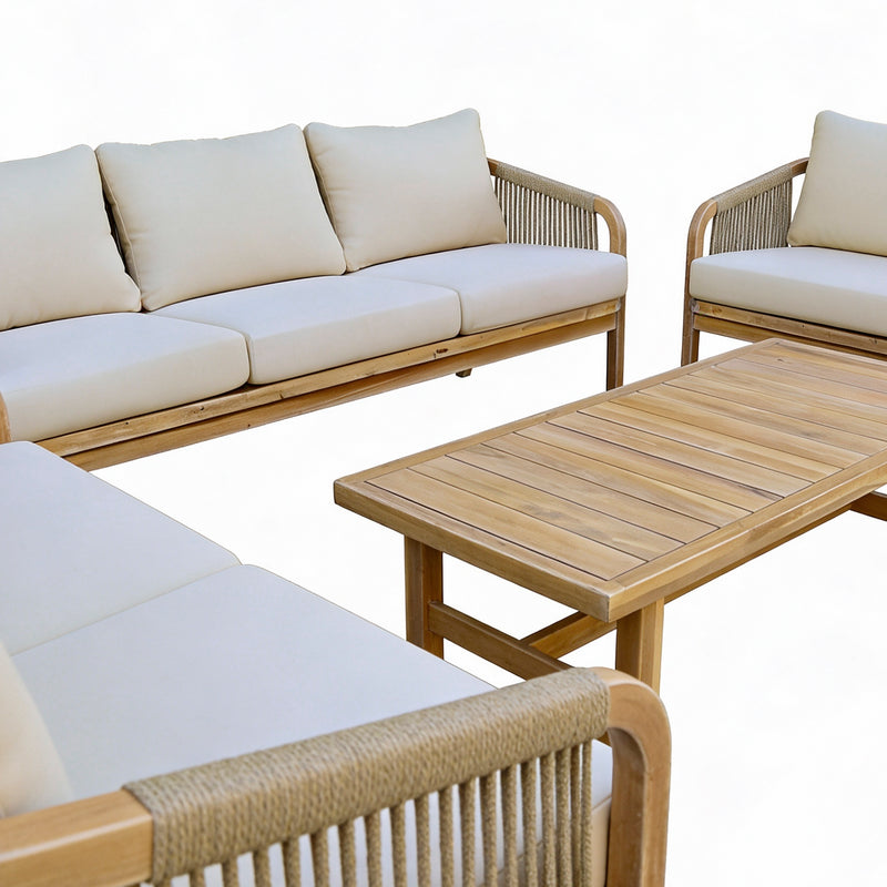 Cargue la imagen en el visor de la galería, Set Rimini 3+2+2 con mesa de centro color natural - 3+2+2-HUC37159-HUC25685KD
