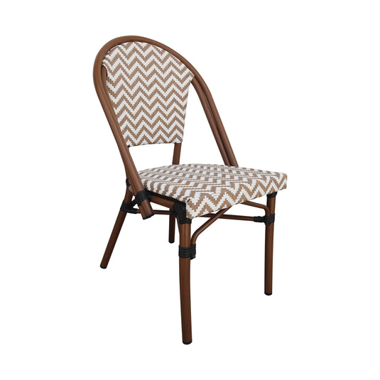 Silla de Rattan para exterior e interior Color Beige/ Blanco ROLADIN -233