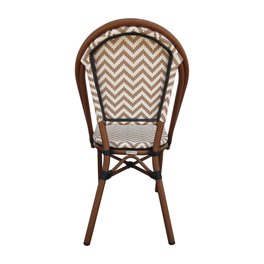 Silla de Rattan para exterior e interior Color Beige/ Blanco ROLADIN -233