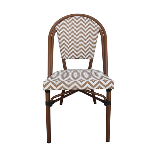 Silla de Rattan para exterior e interior Color Beige/ Blanco ROLADIN -233