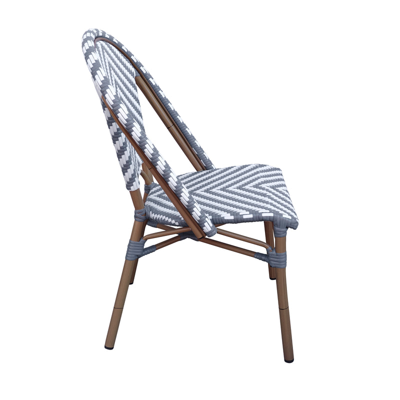 Cargue la imagen en el visor de la galería, Silla de Rattan para exterior e interior Color Gris &amp; blanco  ROLADIN -234
