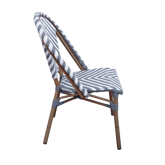 Silla de Rattan para exterior e interior Color Gris & blanco  ROLADIN -234