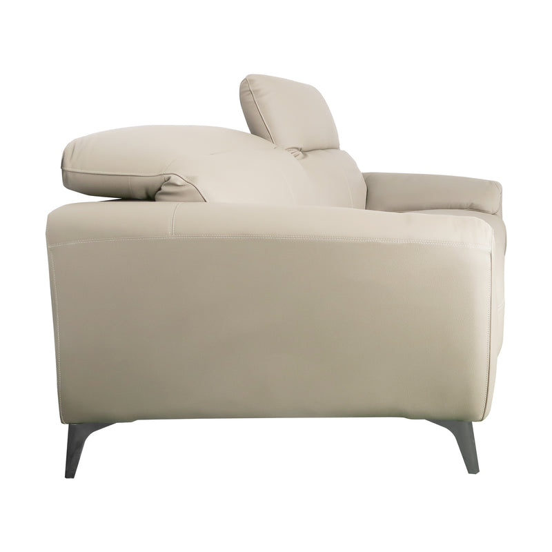 Cargue la imagen en el visor de la galería, Set duo de interior sofá triple + sofá doble S8913 con vinipiel color Beige - S8913-BE
