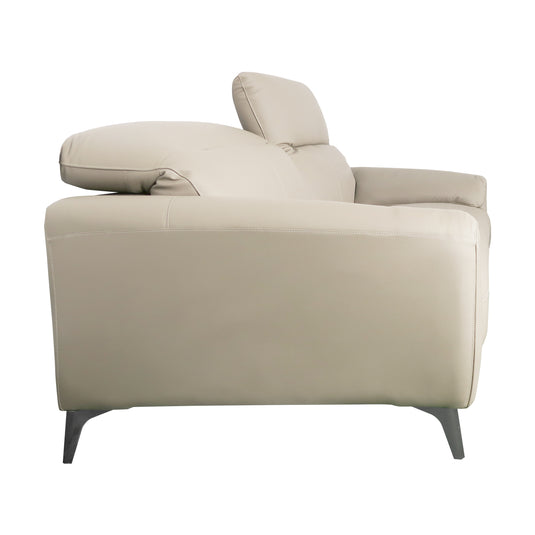 Set duo de interior sofá triple + sofá doble S8913 con vinipiel color Beige - S8913-BE