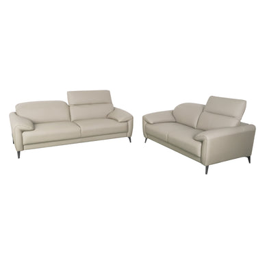 Set duo de interior sofá triple + sofá doble S8913 con vinipiel color Beige - S8913-BE