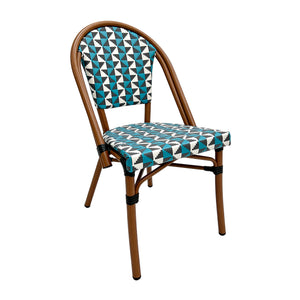 Silla de Rattan para exterior e interior de mozaicos Color Azul c/ blanco y negro SCOOTLAND 11 - SCOOT11