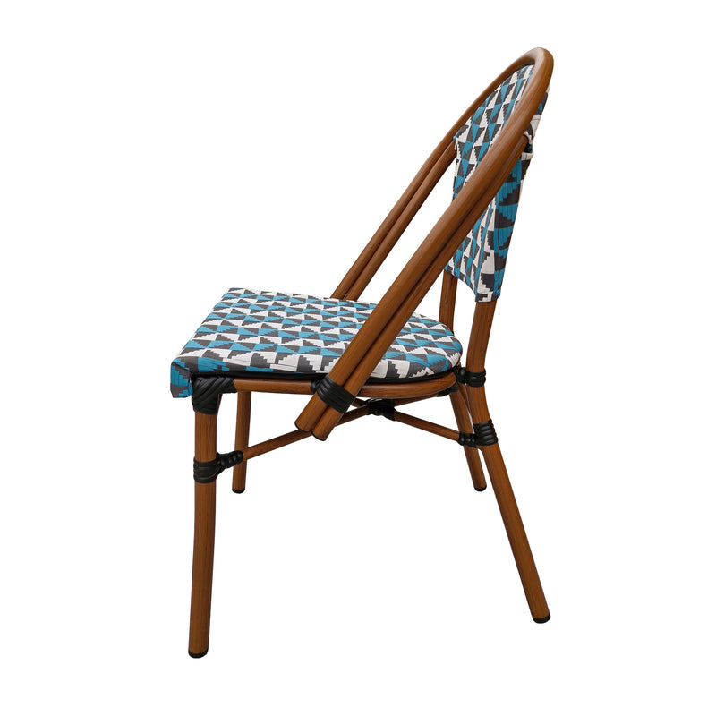 Cargue la imagen en el visor de la galería, Silla de Rattan para exterior e interior de mozaicos Color Azul c/ blanco y negro SCOOTLAND 11 - SCOOT11
