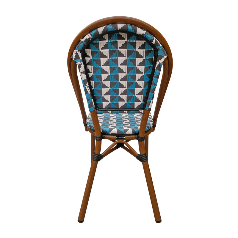 Cargue la imagen en el visor de la galería, Silla de Rattan para exterior e interior de mozaicos Color Azul c/ blanco y negro SCOOTLAND 11 - SCOOT11
