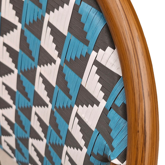 Silla de Rattan para exterior e interior de mozaicos Color Azul c/ blanco y negro SCOOTLAND 11 - SCOOT11