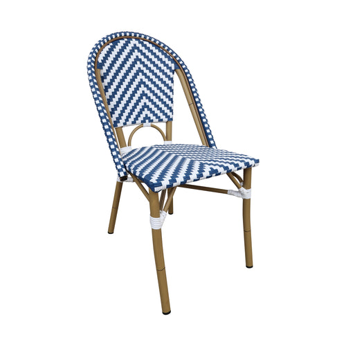 Silla de Rattan para exterior e interior Color Blanco & azul SCOOTLAND 33 - SCOOT33