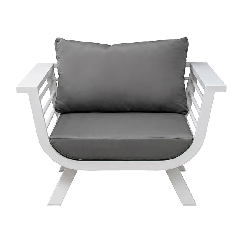 Load image into Gallery viewer, Set frio bistro sin reposabrazos + mesa bistro Aspen, para exterior, color blanco - BIS-FW-SMB-WH
