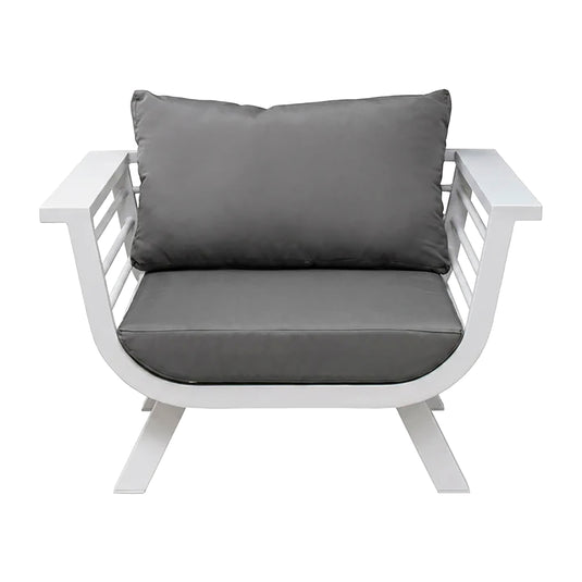 Set frio bistro sin reposabrazos + mesa bistro Aspen, para exterior, color blanco - BIS-FW-SMB-WH
