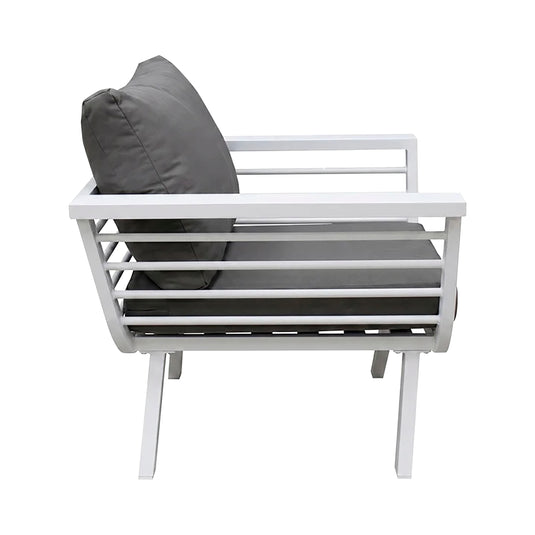 Set frio bistro sin reposabrazos + mesa bistro Aspen, para exterior, color blanco - BIS-FW-SMB-WH