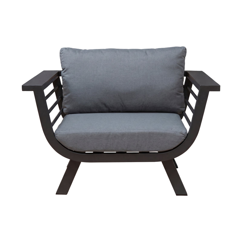 Load image into Gallery viewer, Set bistro Frio sin madera en reposabrazos + mesa bistro Danir, para exterior, color carbón - F12-SMB-22

