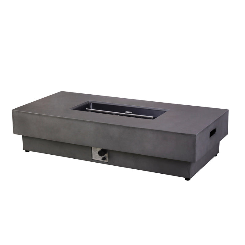 Cargue la imagen en el visor de la galería, Set Fogata rectangular de exterior de gas LP color gris oscuro con tapa de gas LP y parabrisas - PDF200152B-360-109B
