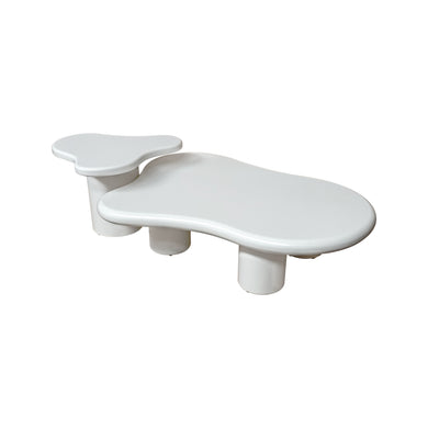 Mesa de centro de Interior doble Nube 1.2 M / 60 cms, color blanco - NUB02