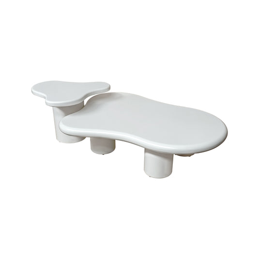 Mesa de centro doble Nube 1.2 M / 60 cms, color blanco - NUB02