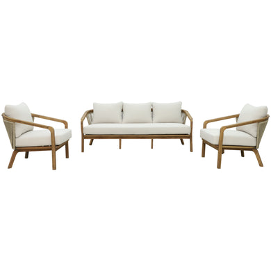 Set Triple de madera Sunday para interior y exterior color natural - HUC39965-TRI-SM