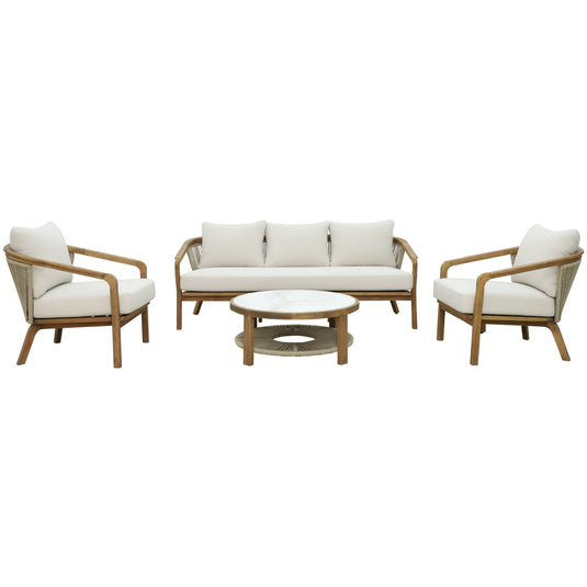 Set Triple de madera Sunday para interior y exterior color natural - HUC39965-TRI