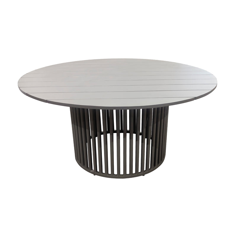 Cargue la imagen en el visor de la galería, Comedor redondo Shangrila 1.53M de aluminio + 6 silas Nacolitana color gris - GL3AQ59315-NAC
