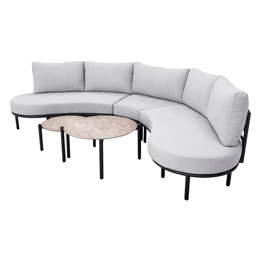 Set de media luna SJ25 para exterior, color gris claro - SJ25050