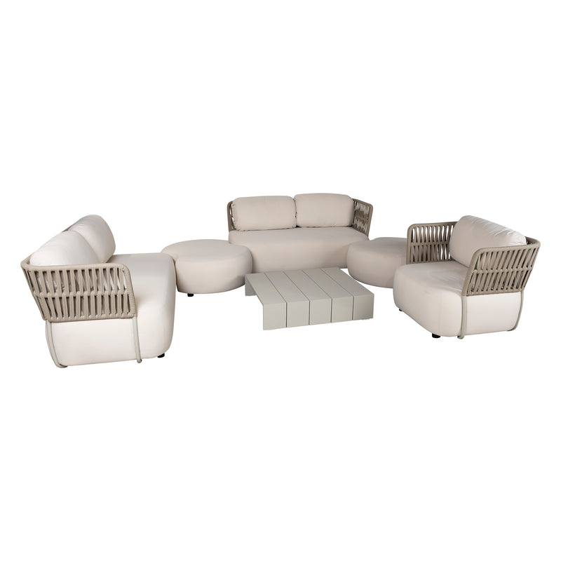 Cargue la imagen en el visor de la galería, Set modular con puff SOFT Luxury ,7 Piezas color beige - SOFTLUX-BEIGE
