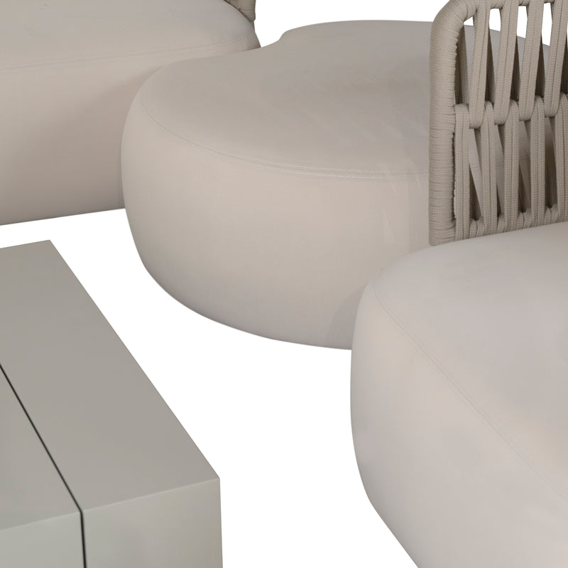 Cargue la imagen en el visor de la galería, Set modular con puff SOFT Luxury ,7 Piezas color beige - SOFTLUX-BEIGE
