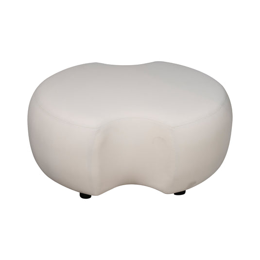Soft Confort Ivory modular set with a central pouf (AC3003ST1-IVORY) + champagne walnut bistro table - SOFT-NOGA 