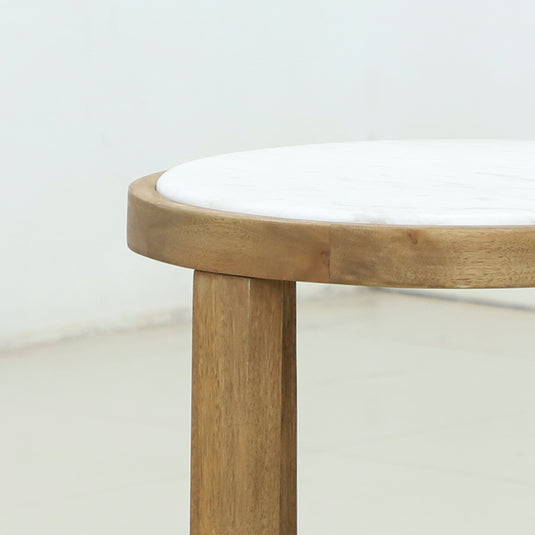 Mesa bistro Sunday D.50cm de madera para exterior color natural - HUC28445
