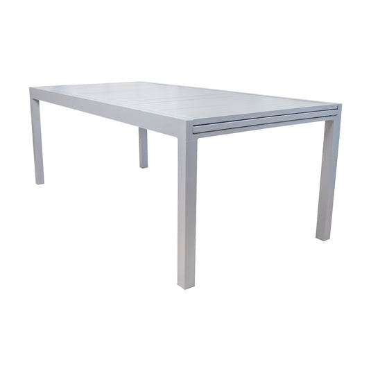 Comedor de Aluminio color Blanco Doume 2 M / 3.2 M + 8 silla Swiss blanca