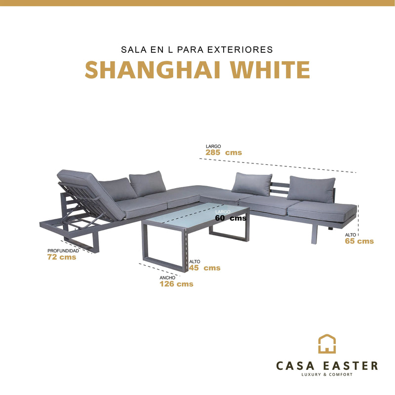 Cargue la imagen en el visor de la galería, Sala  para Exterior e Interior de Aluminio Color Blanco SHANGHAI-SDAPEDJSCBS
