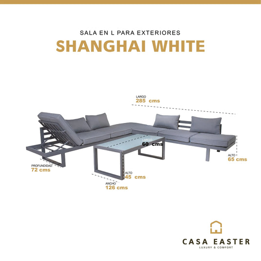 Sala  para Exterior e Interior de Aluminio Color Blanco SHANGHAI-SDAPEDJSCBS