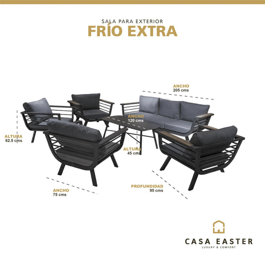 Sala  para Exterior e Interior de Aluminio Color Carbon FRIO EXTRA -SDAPEDJPFECC CasaEaster