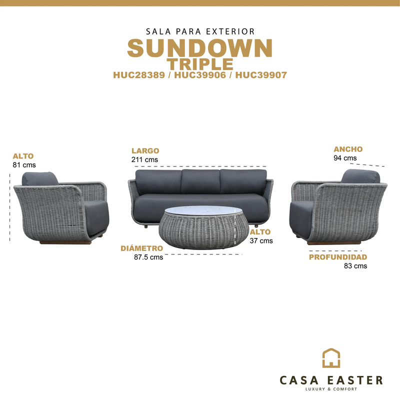 Load image into Gallery viewer, Carbon Color Aluminum Outdoor and Indoor Room-SUNDOWN TRIPLE-SUN04TRI 
