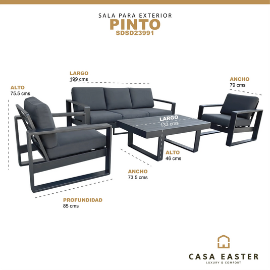 Sillón Individual para Interior y Exterior de Aluminio color Carbon –  CasaEaster