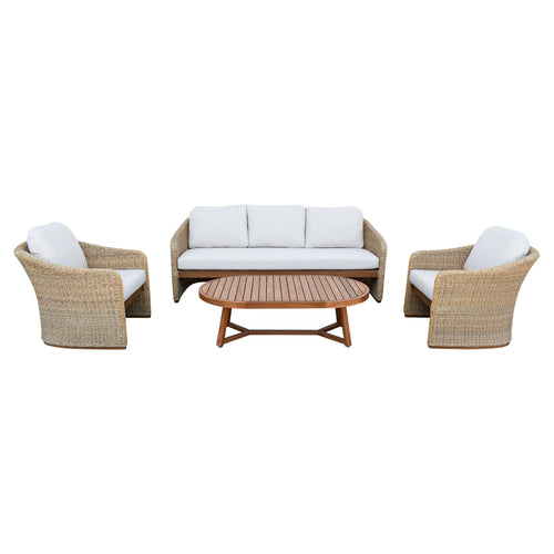 Sala para Exterior e Interior de Rattan  Color Natural  FLORIDA TRIPLE-FLO04TRI CasaEaster