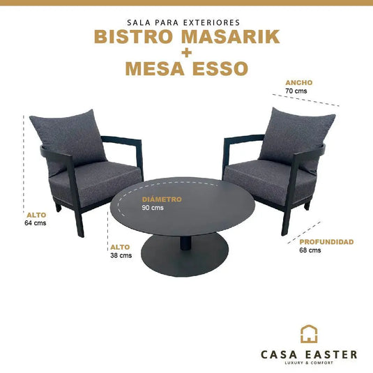 Set  para Exterior e Interior de Aluminio Color Carbon MASARIK+MESA ESSO-0597335356