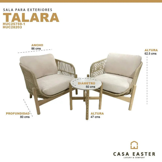 Set  para Exterior e Interior  de Madera Acacia  Color  Blanco TALARA BISTRO-6216869180
