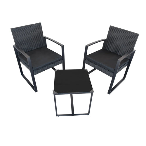 Set para Exterior e Interior de Rattan Color Carbon STEFA BISTRO-HDS-3181 CasaEaster