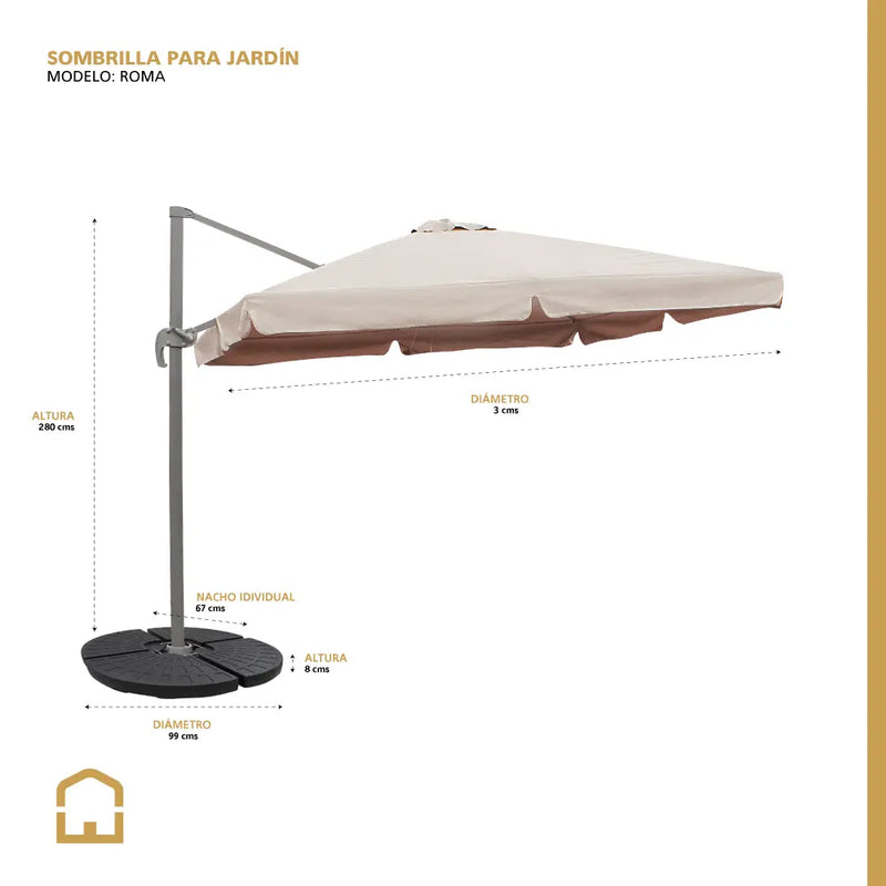 Cargue la imagen en el visor de la galería, Set para para Exterior e Interior ROMA SOMBRILLA + BASE COCO-Set-Roma+Coco
