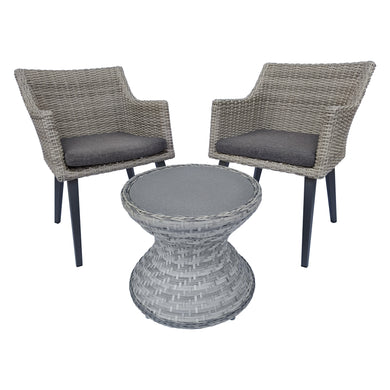 SET BISTRO MESA RAMON + 2 SILLAS BORDOUX GRIS