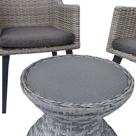 SET BISTRO MESA RAMON + 2 SILLAS BORDOUX GRIS