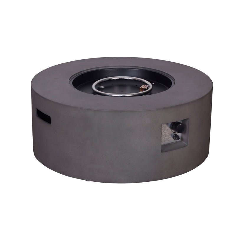 Cargue la imagen en el visor de la galería, Set Fogata redonda de exterior de gas LP color gris oscuro con tapa de gas LP y parabrisas - PDF095B-045-17B
