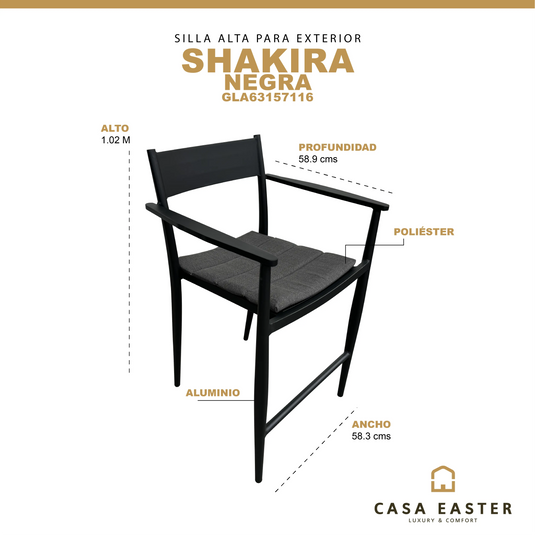 Sila Alta de Bar de Aluminio- Shakira - GLA63157116 CasaEaster