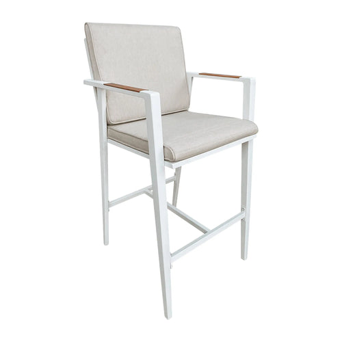 Silla   Alta  para Exterior e Interior de Aluminio  Color Blanco GVIROL-E90802 CasaEaster