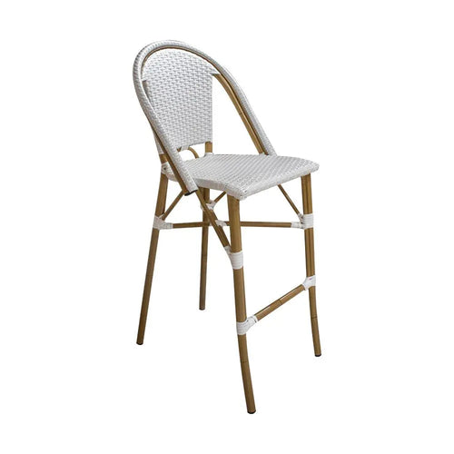 Rattan High Chair for Outdoor and Indoor Color White LARO-B41 
