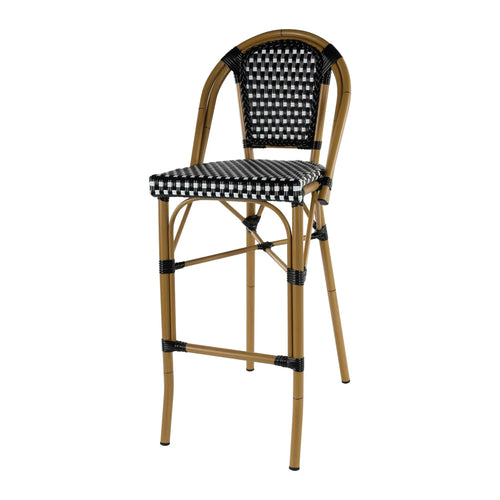 Silla Alta para para  Exterior e Interior  de Rattan Color Negro OSESUNA-337758 CasaEaster