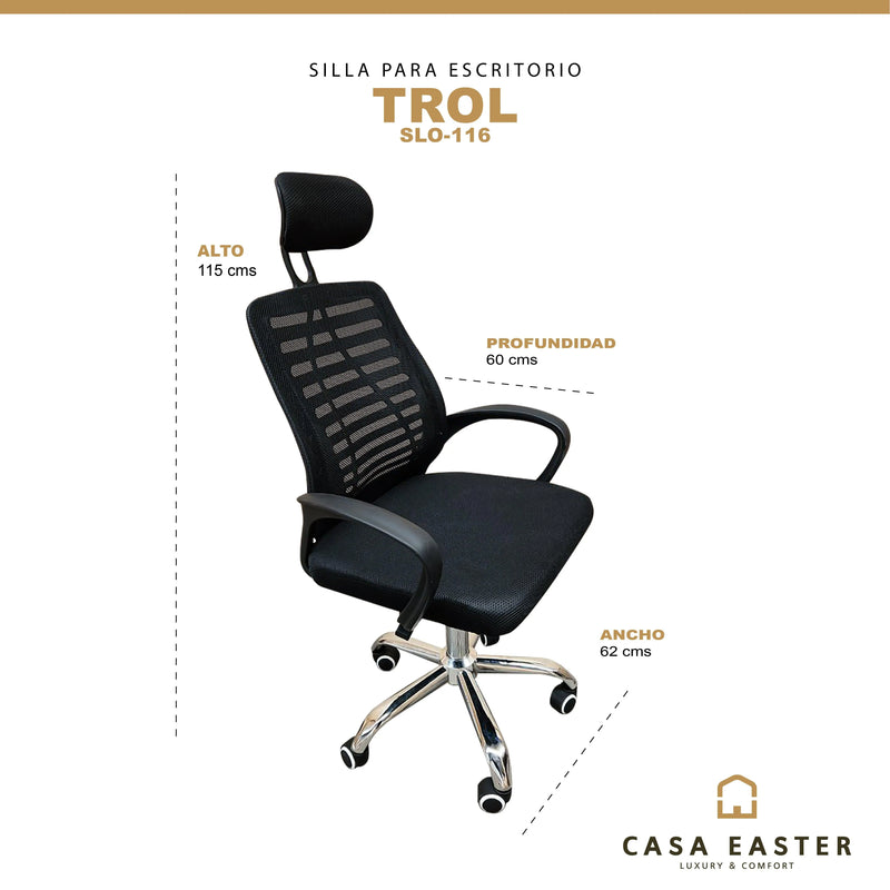 Load image into Gallery viewer, Black Aluminum Indoor Desk Chair TROL-TROL-SLO-116
