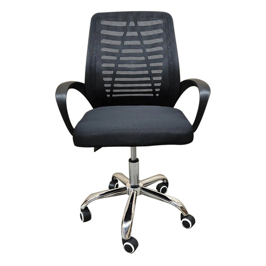 Silla De Escritorio  para Interior de Aluminio Color Negro-WILYSHIR-SLO-115